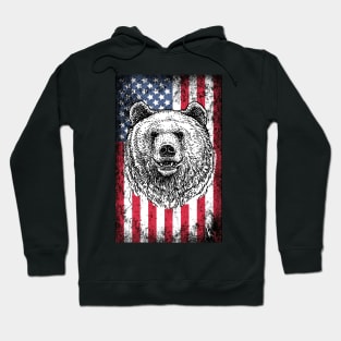 Patriotic Bear American Flag Hoodie